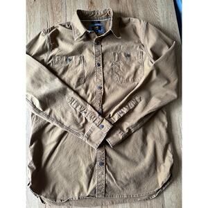 Lee Regular Fit Tan Button Up Shirt Size Large